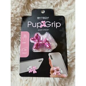 Bytech Pup Grip Metallic Pink Balloon Dog Phone Grip and stand